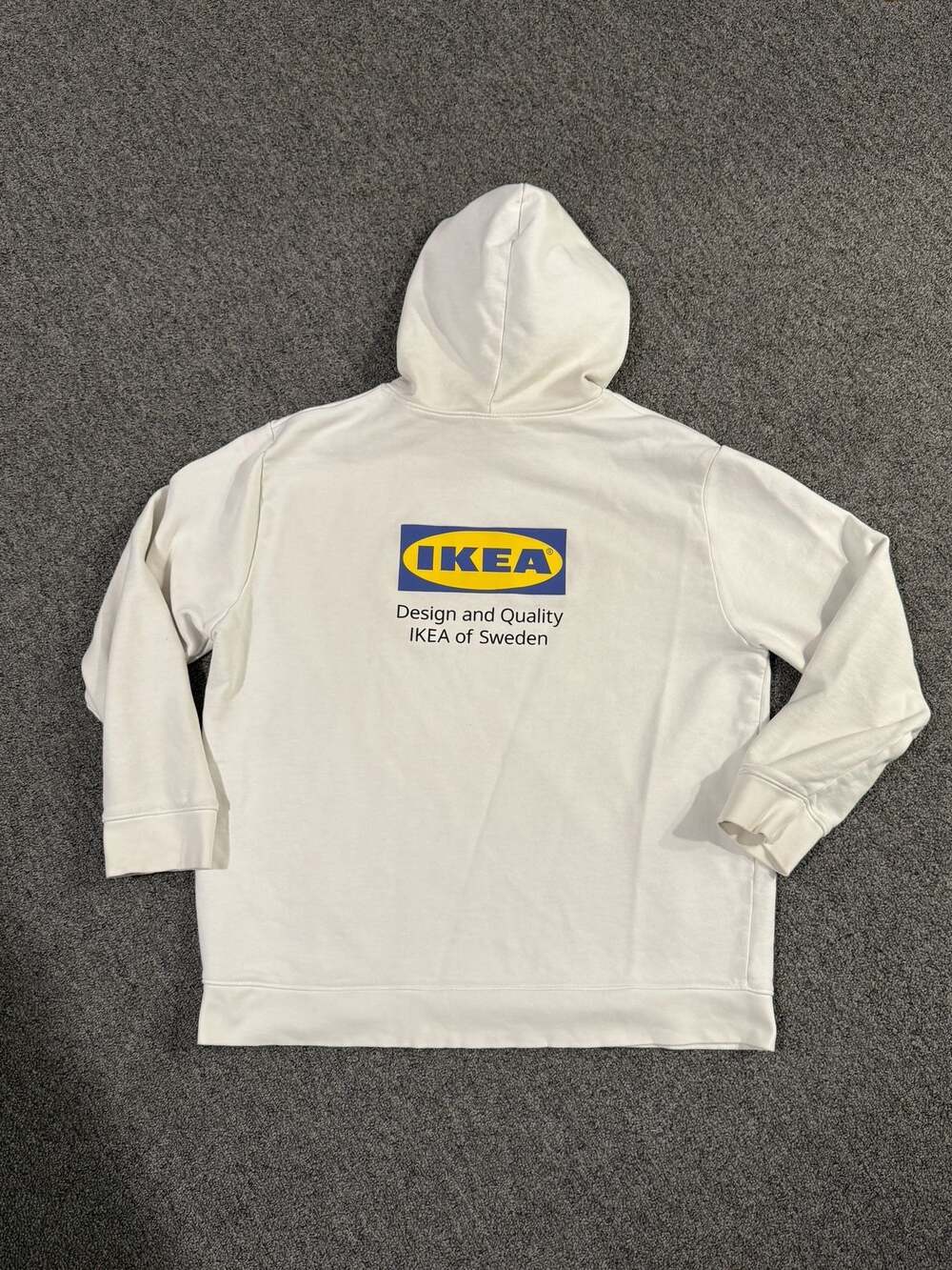 IKEA EFTERTRÄDA Barcode Hoodie White M/L Limited Edition Graphic Sweatshirt - Picture 3 of 3